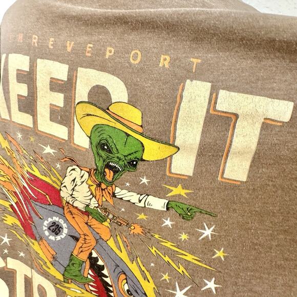 Strange Brew Shreveport LA Brewery Graphic T Shirt Mens XL Keep It Strange Alien - Picture 9 of 12